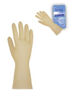 Guantes de látex para limpieza en cocina industrial