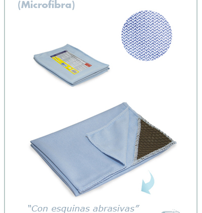 bayeta microglass con esquinas abrasivas