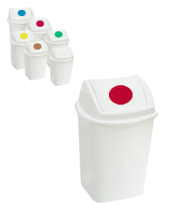 Papelera Rectangular Libra 25L, ideal para oficinas y espacios comerciales Papelera Rectangular Libra 25 Litros con tapa basculante