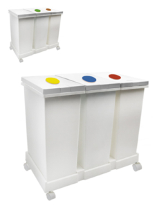 Set Cubo Papelera Trix Selectivo, solución eficiente para reciclaje Set Cubo Papelera Trix Selectivo 3 x 20L con ruedas