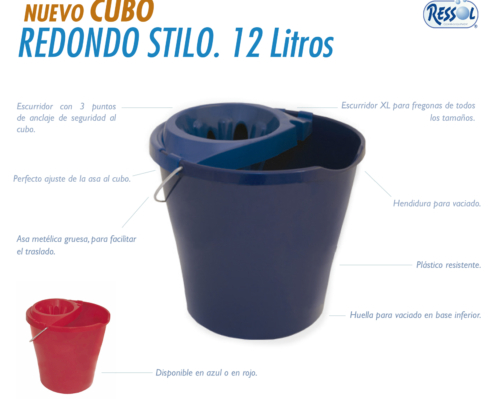 cubo redondo stilo 12 litros