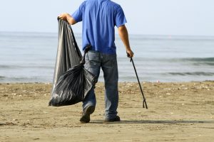 3311726 - environmental pollution -cleaning the beach early in the morning