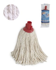 Fregona de algodón blanco grueso para limpieza industrial